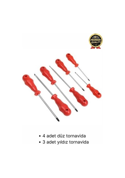 Üstün Kalite Dayanıklı Pratik Ergonomik Vidalama Tamir Tamirat Düz Ve Yıldız 7 Parça Tornavida Seti