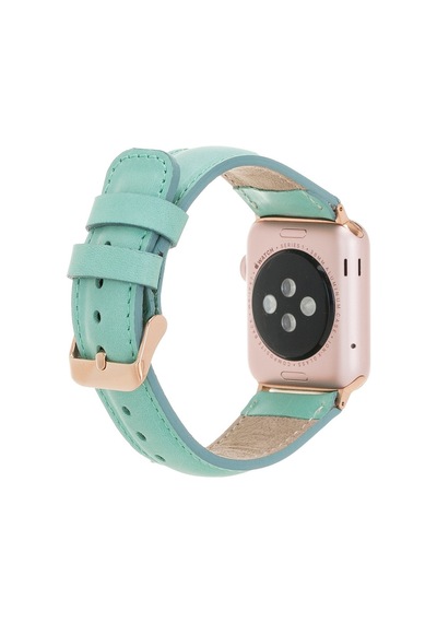 Apple Watch Uyumlu Deri Kordon 42-44-45mm Brn7 Yeşil