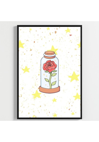 Besay Küçük Prens Bebek Ve Çocuk Odası Duvar Dekorasyonu İkonik Gül Ve Tilki Temalı Çocuk Posteri 3'lü Set A2 Çerçevesiz