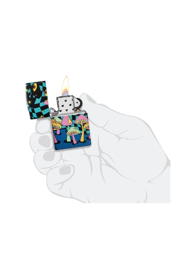 Zippo Glow In The Dark Matte Mushrooms Dizayn Çakmak Çok Renkli