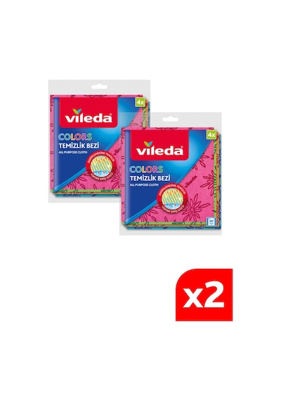 Vileda 2 Paket 4'lü Colors Renkli Mutfak Bezi