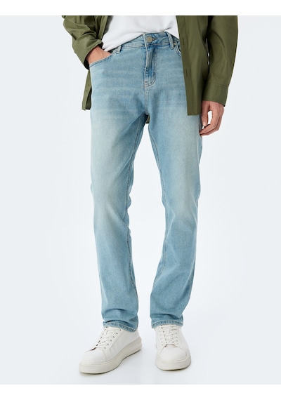Koton Slim Fit Kot Pantolon - Brad Jean Açık İndigo 5sam40014nd Açık İndigo