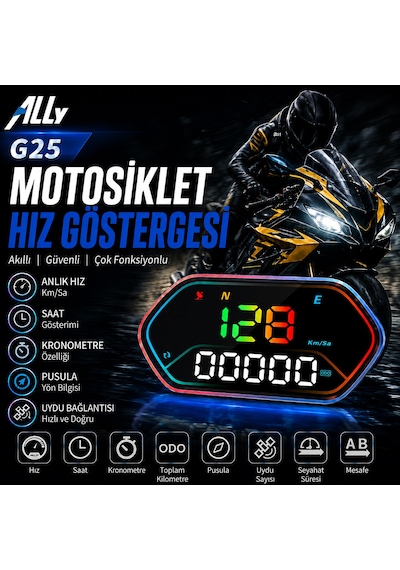Ally Hud G25 Obd2 + Gps Head Up Display Hud, Dijital Hız Göstergesi - Motosiklet İle Uyumlu