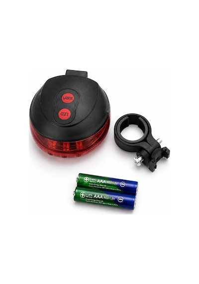 7 Fonksiyonlu Lazer Şerit Bisiklet Arka Stop Lambası 5 Led, 2 Lazer, Su Geçirmez, 260 Görünürlük Çok Renkli
