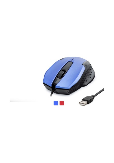 Büro Ev Ofis Bilgisayarı İçin 140cm 800dpı Mavi Kırmızı Kablolu Mouse -