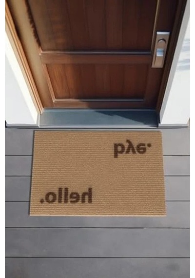 Kıl Paspas Dış Mekan Kapı Önü Kullanımı İçin 40x60 Cm Ölçüsünde Açık Bej