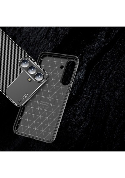 Vendas Galaxy Uyumlu S24 Fe Kılıf Zore Negro Silikon Kapak + Hayalet Ekran Koruyucu Siyah
