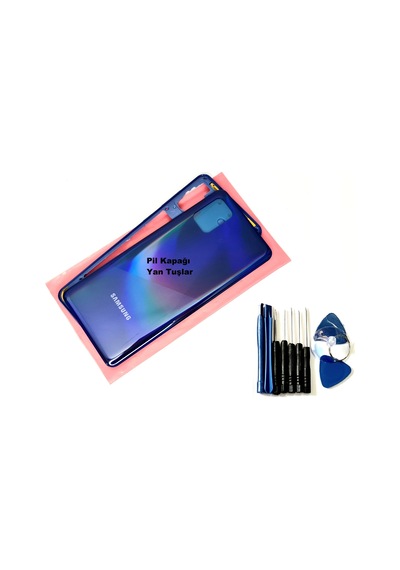 Tkgz Samsung Galaxy Uyumlu A31 A315 Full Kasa Arka Pil Batarya Kapağı Tamir Seti Mavi