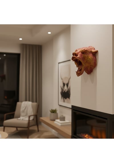 3d Jaguar Figürü Duvar Süsü