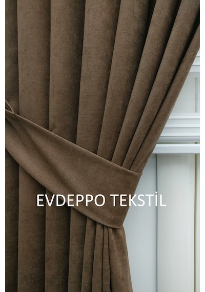 Taç Soft Kahve Fon Perde Kahverengi