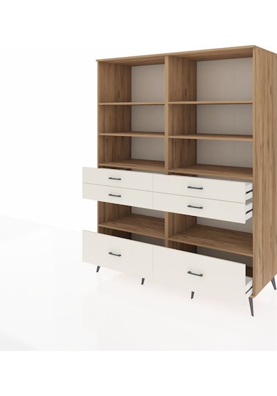 Kronos Gardrop 8 Raflı 6 Çekmeceli 176x59x221 Çam-çam/aytaşı Çam/aytaşı