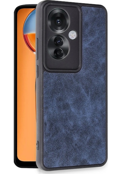 Newface - 864 - Oppo Reno 11f Kılıf Aras Deri Kapak - Edntrend - - Lacivert