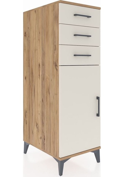Kronos Dolap 2 Raflı 3 Çekmeceli Tek Kapaklı 44x59x134 Çam-aytaşı Atlas Çam