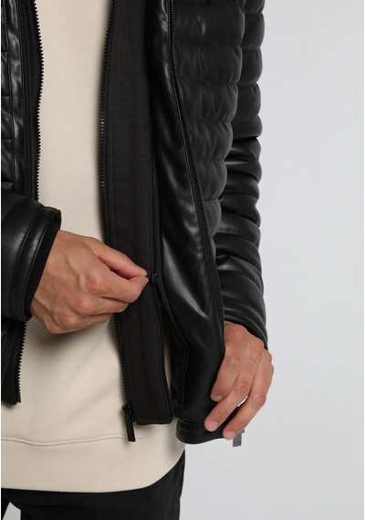 Colin's Colins Slim Fit Kapüşonlu Fermuarlı Astarlı Erkek Siyah Mont Pu Cl1082107 Q1.v1 Blk Colin's Colins Slim Fit Kapüşonlu Fermuarlı Astarlı Erkek Siyah Mont Pu Cl1082107 Q1.v1 Blk
