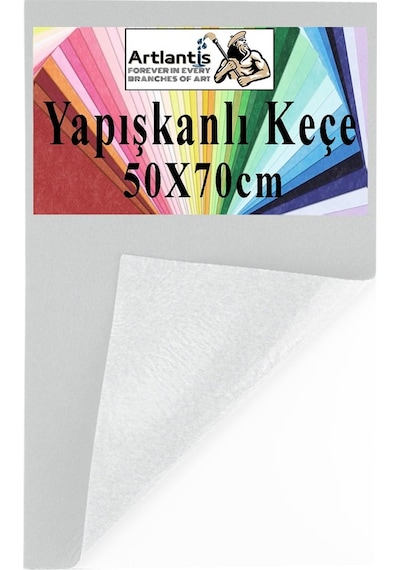 Yapışkanlı Keçe 50x70 Cm 1 Adet 2.0 Mm Kendinden Yapışkanlı Renkli Hobi Keçesi Elişi Keçe Kumaşı Anasınıfı Kreş Etkinlik Beyaz