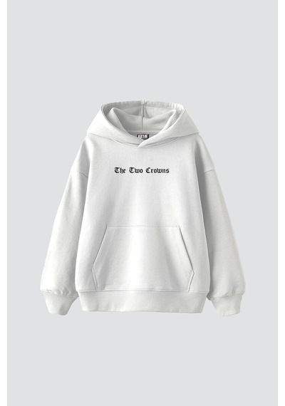 Startmore The Two Crowns Baskılı Oversize Unisex Premium Beyaz Beyaz