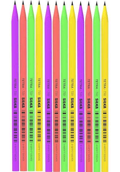 Kaly Üçgen Neon Kurşun Kalem 12'Li