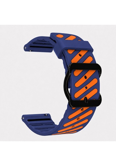 Huawei Watch Gt 6 Pro 46 Mm Uyumlu Çift Renkli Delikli Silikon Spor Kordon