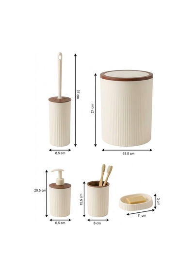 Makri Home Banyo Seti, Yuvarlak, Beyaz, Hacim: 6 Litre Beyaz