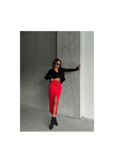 Verymoda Süet Etek F1761 Kırmızı