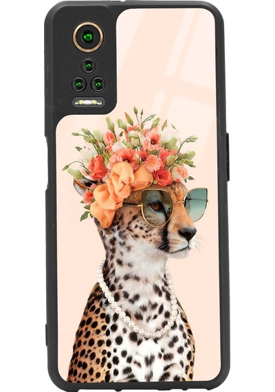 General Mobile Gm 22 Pro Influencer Leopar Kedi Tasarımlı Glossy Telefon Kılıfı Çok Renkli