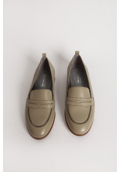 Dericlub Kadın Gerçek Deri Loafer Br 04037 Yeşil