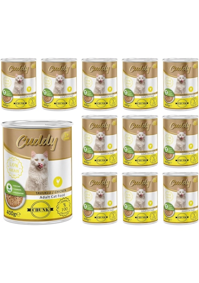 Cuddy Yetişkin Kedi Tavuklu Ve Jöleli Konserve Mama 400 Gr X 12 Adet