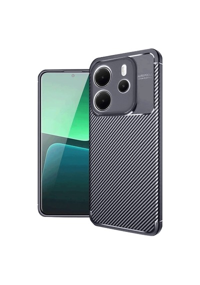 Coverzone Redmi Note 14 4g İle Uyumlu Silikon Kılıf Kamera Korumalı Karbon Tpu Brimstone Ultra Slim Fit Delux Lacivert