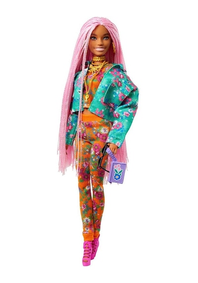 Barbie Extra Pembe Örgü Saçlı Bebek No 10 - Grn27-Gxf09