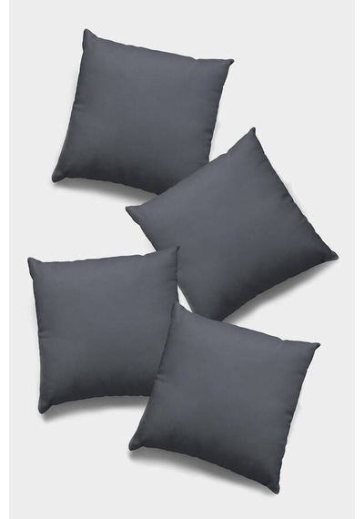Koyu Gri Sade 4'lü Set Çift Taraflı Kırlent Kılıfı 4krl011n11