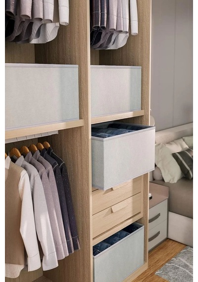 2 Adet Üst Kalite Dolap Içi Düzenleyici, Katlanabilir Kıyafet Saklama Kutusu-45 Cmx25 Cmx20cm. Kumaş Diğer