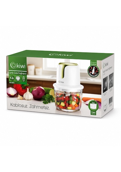 Usb To Type-c Şarjlı Mini 3 Bıçaklı Gold Blender Rondo Gıda Doğrayıcı 1.2lt Mika Kristal Hazne Kc-8221