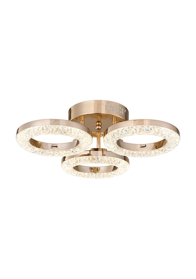 Oylum 3'lü Gold 24 Watt Kristalli Koridor Salon Led Plafonyer Avize Gold