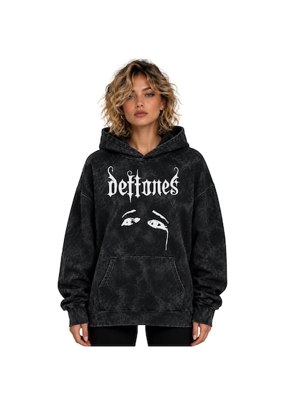 Sevbano Deftones Rock Metal Müzik Grubu Baskılı Unisex Oversize Premium Y Siyah