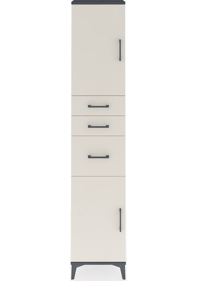 Arges Dolap 3 Raflı 3 Çekmeceli 2 Kapaklı 44x30x221 Antrasit-... Antrasit