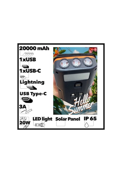 Güneş Enerjili 20000 Mah Powerbank Solar 4 Panel Su Geçirmez Hızlı Pd 20w Hızlı Şarj Renkli