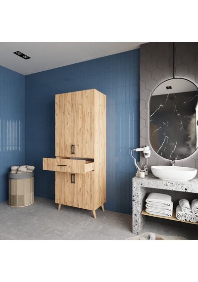 Mavera Çok Amaçlı Dolap Banyo Mutfak Kiler Dolabı Çam Çam Mavera Çok Amaçlı Dolap Banyo Mutfak Kiler Dolabı Çam Çam