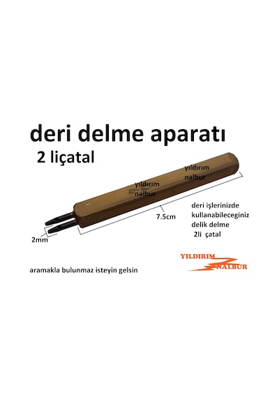 Deri Delme Aparatı 2 Li Çatal Delik Açma Çivisi Cüzdan Yapma