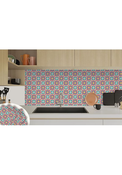 Tink Kendinden Yapışkanlı Kontrast Yıldız Desenli Pvc Karo 30x30 Cm