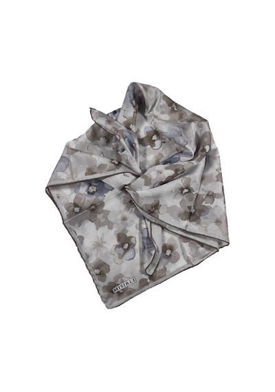 Mim Eşarp Mısırlı Eşarpları Silky Cocoon Trend Polyester Twill Sport Eşarp Krem - Mavi