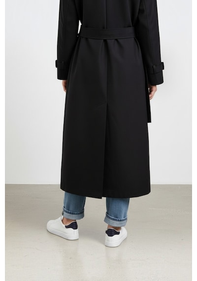 Durivya Düğme Detaylı Oversize Trençkot Siyah