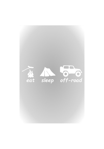 Eat Sleep Off Road Sticker Oto Sticker Beyaz 20 Cm