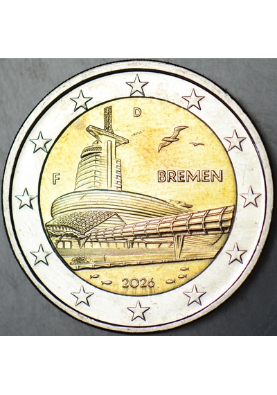 Almanya 2 Euro 2026 Hatıra-bremen. Kapamada Çilaltı.
