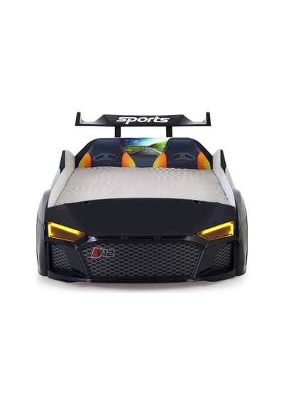 Siyah Arabalı Yatak V12 Audi Işıklı Full Plastik Siyah Arabalı Yatak V12 Audi Işıklı Full Plastik