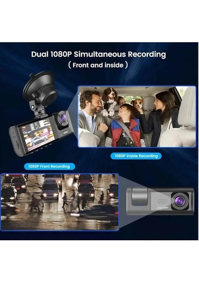 Black Box Traffic Recorder Full Hd 1080p Wi-fi Destekli 3 Kameralı Akıllı Sürüş Kayıt Cihazı Ve Araç İçi Kamera Seti