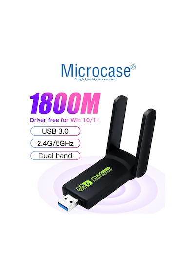 Dual Band Ax1800 Wifi 6 3.0 Kablosuz Usb Wifi Adaptörü Al4124