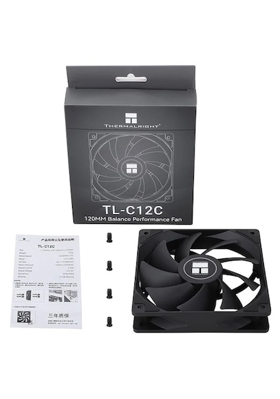 Thermalright Tl-c12c 120mm Siyah Kasa Fanı