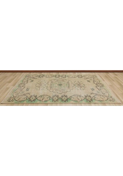Eskitme Naturel Vintage Şık Bej El Dokumalı Halı 161 X 240