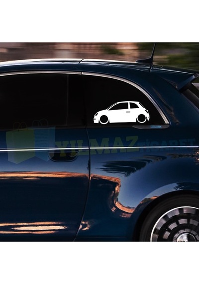 Fiat 500 Basık Araç Kelebek Cam Oto Sticker Araba Yapıştırma 2 Ad