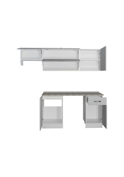 Decoraktiv Elite 220 Mdf Hazır Mutfak Dolabı - Tezgah Dahil - Buz Gri Açık Gri